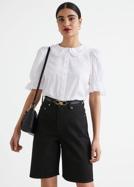 women's blouses & shirts women shirt 2021 spring and summer flounce collar bubble sleeve blouse woman, White
women's blouses & shirts women shirt 2021 spring and summer flounce collar bubble sleeve blouse woman, White