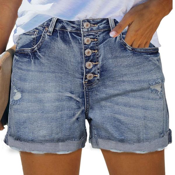 women's jeans shichao 2021 european and american summer style washed denim shorts women casual single-breasted three-point pants, Blue
women's jeans shichao 2021 european and american summer style washed denim shorts women casual single-breasted three-point pants, Blue