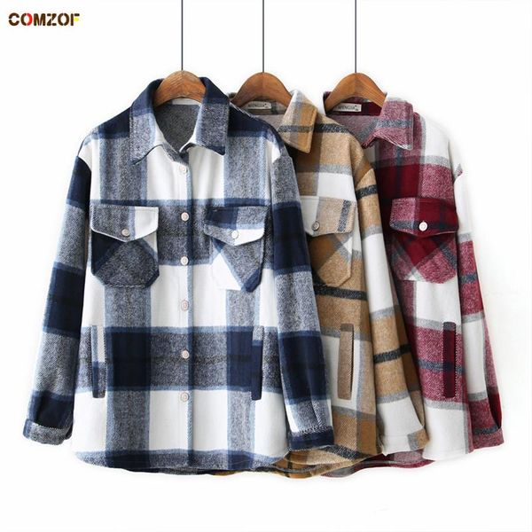 loose woolen plaid coats women 2021 autumn fashion jackets long sleeve pockets woman casual jacket kobieta kurtka plus size, Black;brown
loose woolen plaid coats women 2021 autumn fashion jackets long sleeve pockets woman casual jacket kobieta kurtka plus size, Black;brown