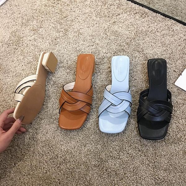 women's shoes slippers outdoor 2021 new summer fashion square toe thick heel low heels, Black
women's shoes slippers outdoor 2021 new summer fashion square toe thick heel low heels, Black