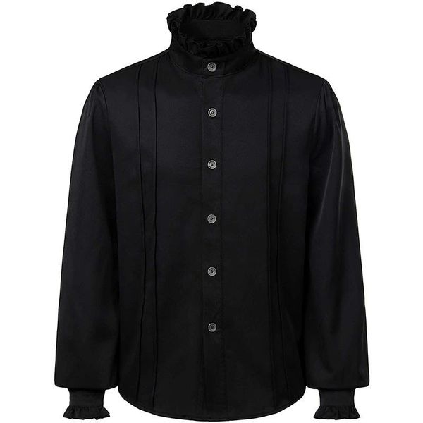 men's casual shirts mens pirate shirt vampire renaissance victorian steampunk gothic ruffled medieval halloween costume clothing chemis, White;black
men's casual shirts mens pirate shirt vampire renaissance victorian steampunk gothic ruffled medieval halloween costume clothing chemis, White;black