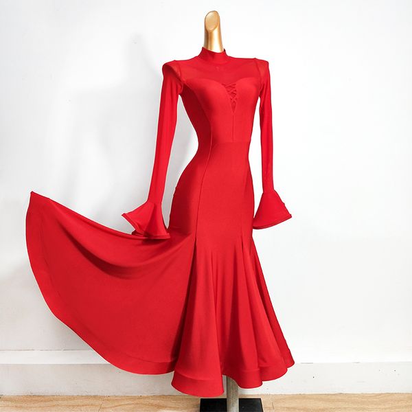 red ballroom dance competition dresses for women flare sleeve tango dance clothes waltz performance dress stage costume vdb3028, Black;red
red ballroom dance competition dresses for women flare sleeve tango dance clothes waltz performance dress stage costume vdb3028, Black;red