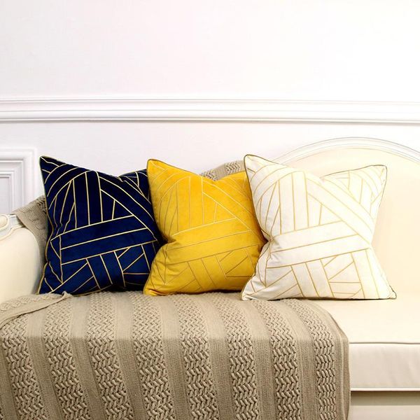 cushion/decorative pillow dunxdeco gold embroidered cushion cover decorative case modern italian luxury geometric soft velvet sofa chair cou
cushion/decorative pillow dunxdeco gold embroidered cushion cover decorative case modern italian luxury geometric soft velvet sofa chair cou