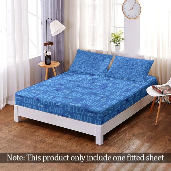 sheets & sets 1 pc 100% polyester fashion letter pattern fitted sheet with elastic bedsheet on rubber band mattress protector cover four cor 
sheets & sets 1 pc 100% polyester fashion letter pattern fitted sheet with elastic bedsheet on rubber band mattress protector cover four cor