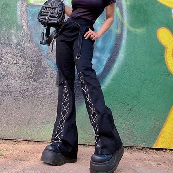 women's pants & capris weiyao black goth flared cargo e girl techwear eyelet tie up punk style joggers dark academic grunge women sweat, Black;white
women's pants & capris weiyao black goth flared cargo e girl techwear eyelet tie up punk style joggers dark academic grunge women sweat, Black;white