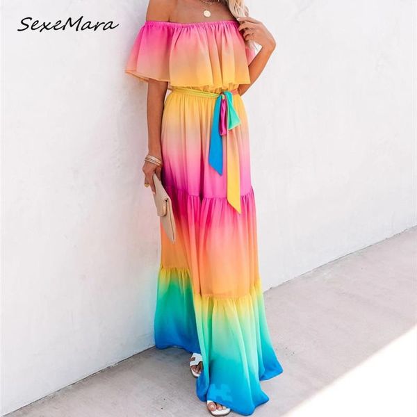 casual dresses summer fashion women long dress 2021 elegant rainbow off shoulder ruffles slim party night, Black;gray
casual dresses summer fashion women long dress 2021 elegant rainbow off shoulder ruffles slim party night, Black;gray