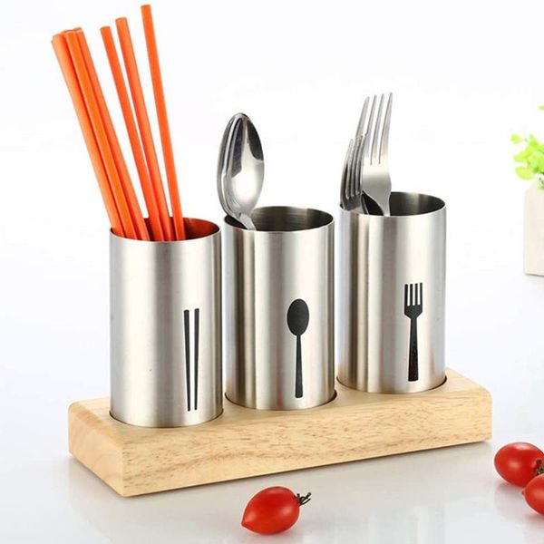 storage bottles & jars 2/3 stainless steel cutlery basket cup flatware holderwith wooden base stand for fork knife spoon chopsticks kitchen
storage bottles & jars 2/3 stainless steel cutlery basket cup flatware holderwith wooden base stand for fork knife spoon chopsticks kitchen