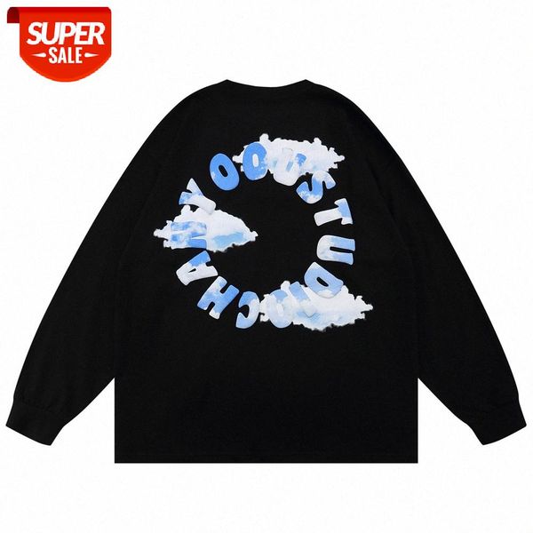 cloud letter foam printing long-sleeved t-shirt men's street loose round neck with a bottoming shirt #jt4h, White;black
cloud letter foam printing long-sleeved t-shirt men's street loose round neck with a bottoming shirt #jt4h, White;black