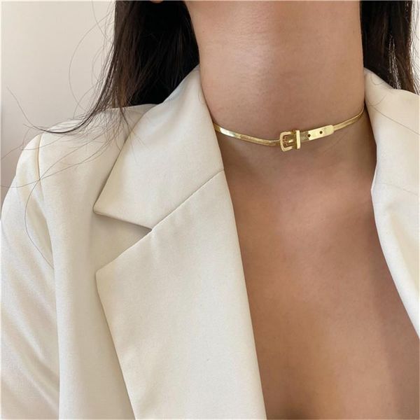 pendant necklaces 2021 necklace for women gold stainless steel charm snake bone chain choker belt buckle design chokers party female jewelry, Silver
pendant necklaces 2021 necklace for women gold stainless steel charm snake bone chain choker belt buckle design chokers party female jewelry, Silver
