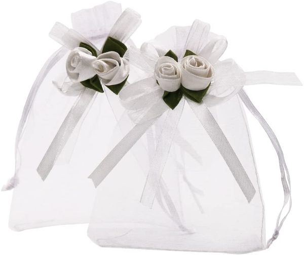 White rose organza gift bag, 10x 12 cm, jewelry bag with drawstring, for parties, weddings and Christmas
White rose organza gift bag, 10x 12 cm, jewelry bag with drawstring, for parties, weddings and Christmas
