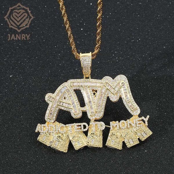 charms janry letter atm pendant necklace zircon male hip hop gold silver with 60cm chain for men women, Bronze;silver
charms janry letter atm pendant necklace zircon male hip hop gold silver with 60cm chain for men women, Bronze;silver