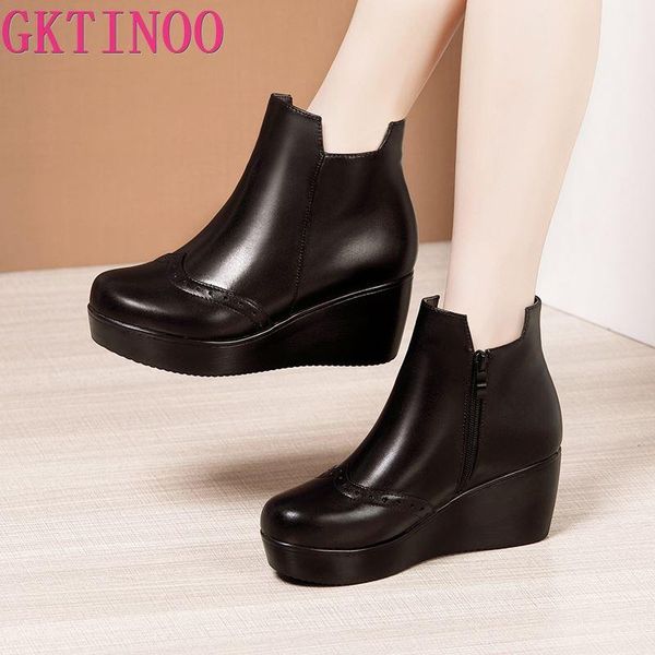 boots plus size 32-43 fall winter platform shoes women 2021 medium heel wedges ladies leather ankle brogues booties, Black
boots plus size 32-43 fall winter platform shoes women 2021 medium heel wedges ladies leather ankle brogues booties, Black