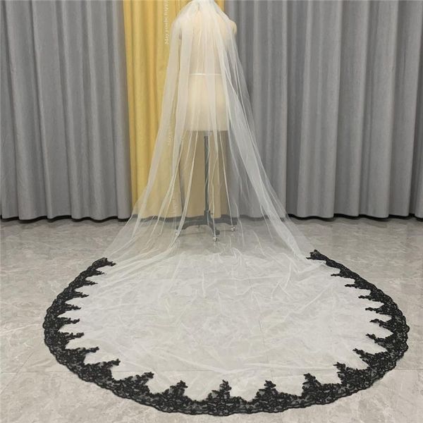 bridal veils long veil black lace with comb white ivory tulle wedding accessories for brides 3 metres velos de novia
bridal veils long veil black lace with comb white ivory tulle wedding accessories for brides 3 metres velos de novia