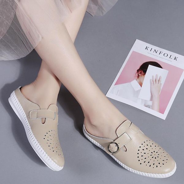 slippers aardimi 2021 summer genuine leather women's half hollow breathable chaussures shoes woman solid soft bottom wild slides, Black
slippers aardimi 2021 summer genuine leather women's half hollow breathable chaussures shoes woman solid soft bottom wild slides, Black