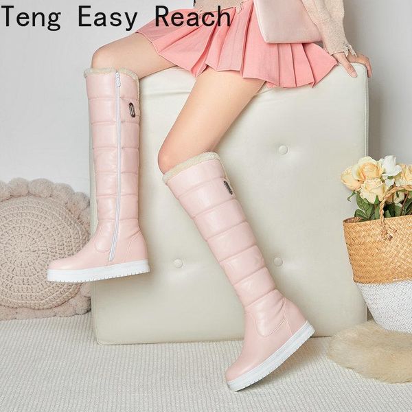 boots 2021 winter plush warm women comfortable flat knee high zipper snow woman's black white pink big size 40 
boots 2021 winter plush warm women comfortable flat knee high zipper snow woman's black white pink big size 40