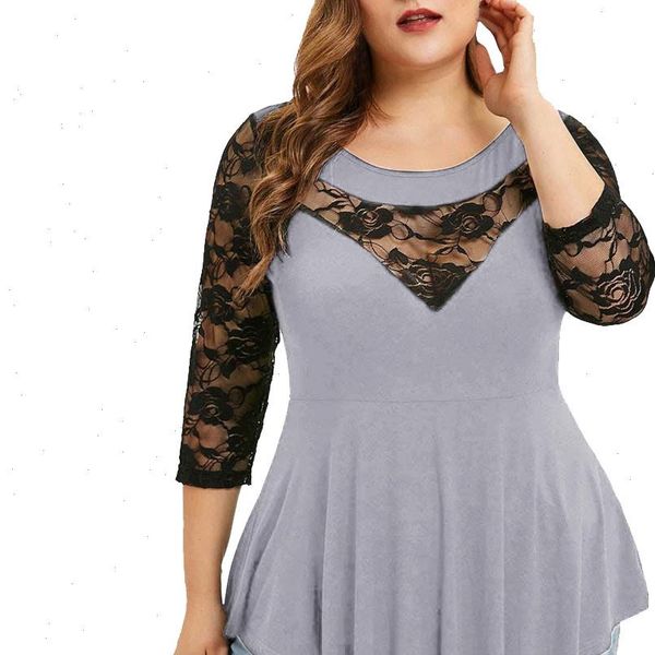 plus size summer fashion lace blouse casual ladies solid irregular tee female womens 3 4 sleeve shirt blusas pullover, White
plus size summer fashion lace blouse casual ladies solid irregular tee female womens 3 4 sleeve shirt blusas pullover, White