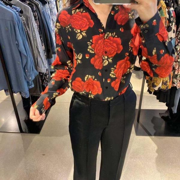 women's blouses women's & shirts elfbop women 2022 est silk rose floral printed blouse shirt top, White
women's blouses women's & shirts elfbop women 2022 est silk rose floral printed blouse shirt top, White