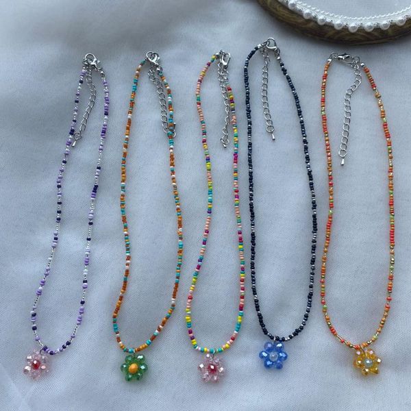 chains fashion vintage color crystal necklace cute sweet flower wild candy, Silver
chains fashion vintage color crystal necklace cute sweet flower wild candy, Silver