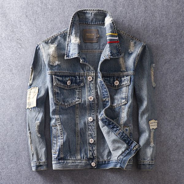 2021 new fashion streetwear retro blue destroy ripped denim men coat tiger embroidery stripe hip hop jean jacket hombre c5ds, Black;brown
2021 new fashion streetwear retro blue destroy ripped denim men coat tiger embroidery stripe hip hop jean jacket hombre c5ds, Black;brown