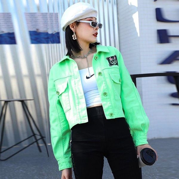 women's jackets autumn green crop women buttons short letters print lapel oversized jeans full sleeve streetwear sping harajuku coats, Black;brown
women's jackets autumn green crop women buttons short letters print lapel oversized jeans full sleeve streetwear sping harajuku coats, Black;brown