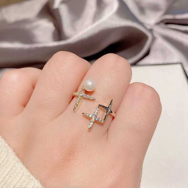 cluster rings migga 2021 bling cubic zircon star ring for women gold color opening bague party accessories, Golden;silver
cluster rings migga 2021 bling cubic zircon star ring for women gold color opening bague party accessories, Golden;silver