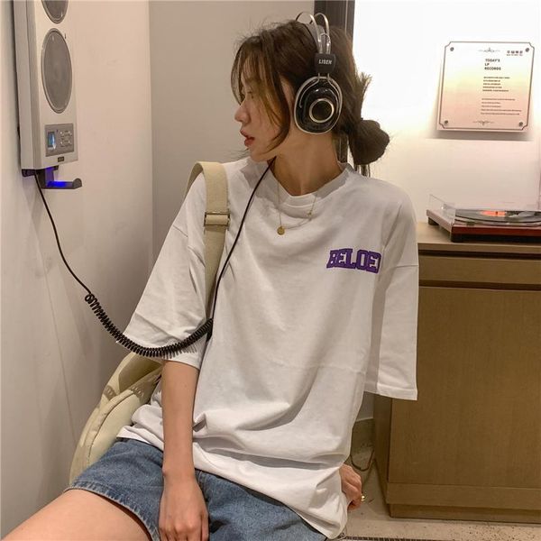 women's t-shirt loose letter print tshirt t-shirts japanese kawaii ladies ulzzang female korean harajuku clothes for women, White
women's t-shirt loose letter print tshirt t-shirts japanese kawaii ladies ulzzang female korean harajuku clothes for women, White
