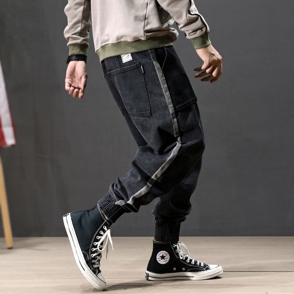 2021 new autumn fashion black gray loose fit stripe designer harem slack bottom streetwear hip hop jeans men cargo pants uot1, Blue
2021 new autumn fashion black gray loose fit stripe designer harem slack bottom streetwear hip hop jeans men cargo pants uot1, Blue