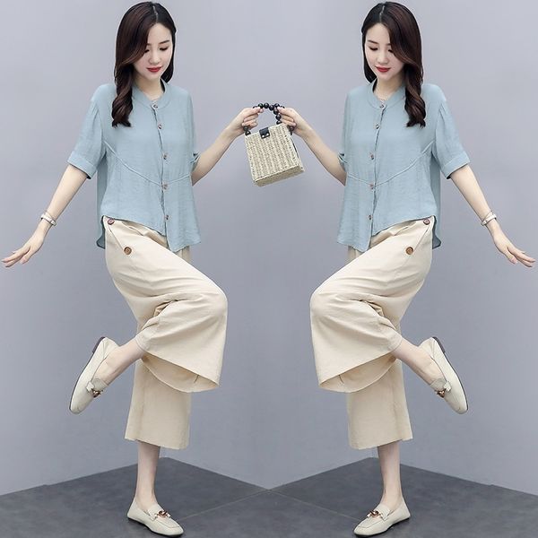cotton linen pant sets women tracksuit pullovers elastic waist knee-length pants two piece suit casual streetwear 210603, White
cotton linen pant sets women tracksuit pullovers elastic waist knee-length pants two piece suit casual streetwear 210603, White