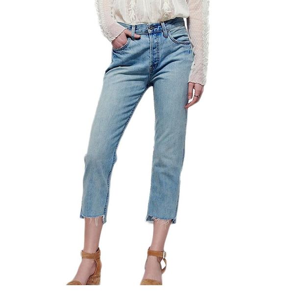women's pants & capris solid color simple style seven-inch length denim blue all matching straight jeans ta02800123, Black;white
women's pants & capris solid color simple style seven-inch length denim blue all matching straight jeans ta02800123, Black;white