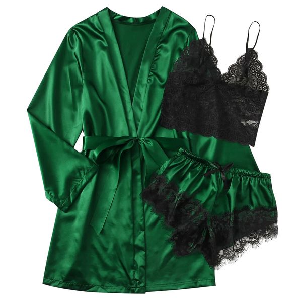 silk satin bathrobe sets womens erotic net gazue strap night robe pyjamas net elegant homewear casual nightdress, Black;white
silk satin bathrobe sets womens erotic net gazue strap night robe pyjamas net elegant homewear casual nightdress, Black;white
