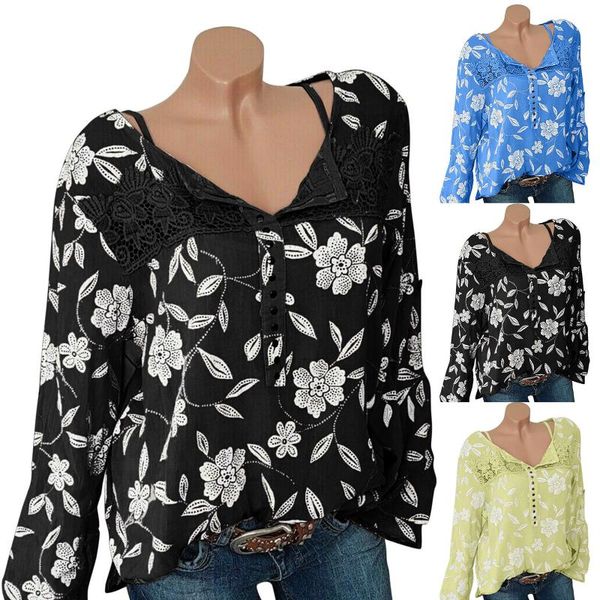 women's blouses & shirts plus size fashion lace t shirt florla tshirt casual autumn summer ladies v-neck tunic female women long sleev, White
women's blouses & shirts plus size fashion lace t shirt florla tshirt casual autumn summer ladies v-neck tunic female women long sleev, White