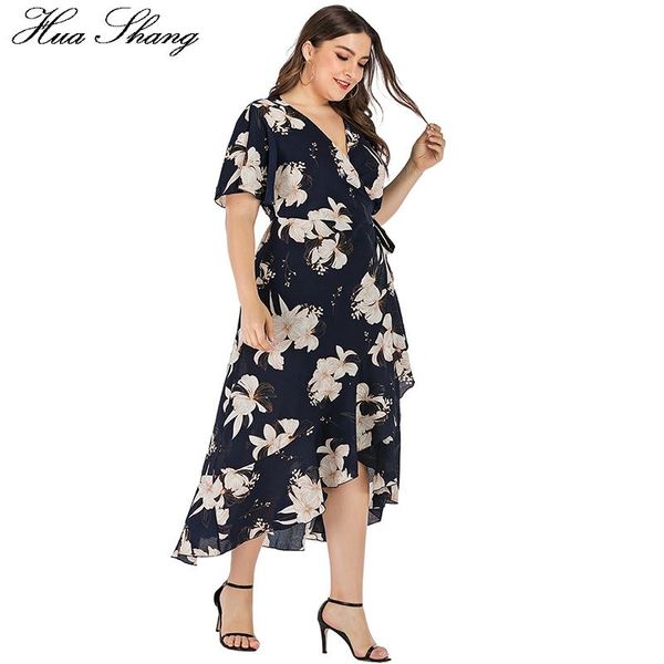 plus size dresses 5xl beach dress women summer 2021 v neck short sleeve floral print boho ruffles irregular maxi long wrap, Black 
plus size dresses 5xl beach dress women summer 2021 v neck short sleeve floral print boho ruffles irregular maxi long wrap, Black