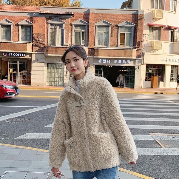 women's fur & faux 2021 women winter fashion lamb jackets female thicken warm casual overcoats ladies stand collar solid coats p699, Black
women's fur & faux 2021 women winter fashion lamb jackets female thicken warm casual overcoats ladies stand collar solid coats p699, Black