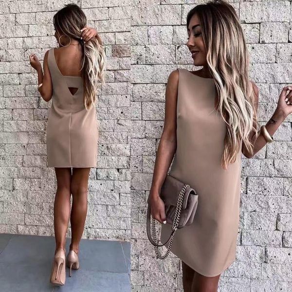 casual dresses women backless elegant solid color round neck sleeveless vest professional office lady robe longue femme, Black;gray
casual dresses women backless elegant solid color round neck sleeveless vest professional office lady robe longue femme, Black;gray