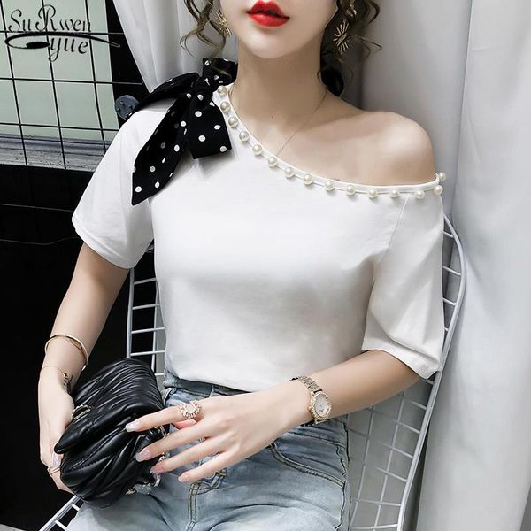 2021 summer new round neck bow loose slimming shirt female korean style college style beaded shirt women chemisier femme 10263, White
2021 summer new round neck bow loose slimming shirt female korean style college style beaded shirt women chemisier femme 10263, White