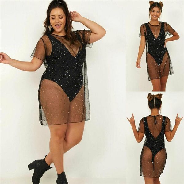 women's swimwear beach dress swimming suit for 1pc cover up sequined mesh bikini swimsuit woman, White;black
women's swimwear beach dress swimming suit for 1pc cover up sequined mesh bikini swimsuit woman, White;black