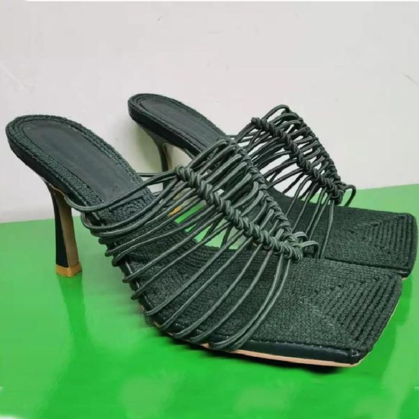 slippers hollow novelty braid strappy sandals party shoes woman zapatos mujer elastic high heel mules women 2021, Black
slippers hollow novelty braid strappy sandals party shoes woman zapatos mujer elastic high heel mules women 2021, Black