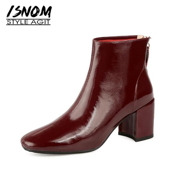 boots isnom women genuine leather ankle square toe zip thick heels outdoor warm short plush skid proof autumn winter, Black
boots isnom women genuine leather ankle square toe zip thick heels outdoor warm short plush skid proof autumn winter, Black