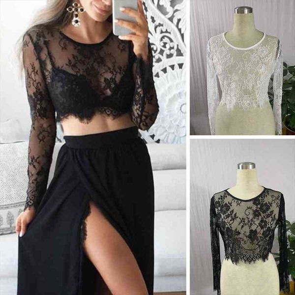 goth lace gothic women shirts black hollow out short summer long sleeve party nighclub transparent, White
goth lace gothic women shirts black hollow out short summer long sleeve party nighclub transparent, White