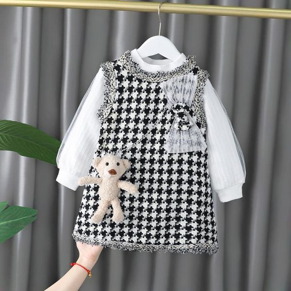 girl's dresses baby girl dress clothing set sweaters + plaid cute bear kids girls spring autumn elegant suits children clothes wear, Red;yellow
girl's dresses baby girl dress clothing set sweaters + plaid cute bear kids girls spring autumn elegant suits children clothes wear, Red;yellow