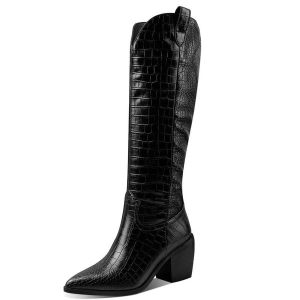 boots 2021 knee high women pointed toe fashion winter autumn shoes square heel long size 34-43, Black
boots 2021 knee high women pointed toe fashion winter autumn shoes square heel long size 34-43, Black
