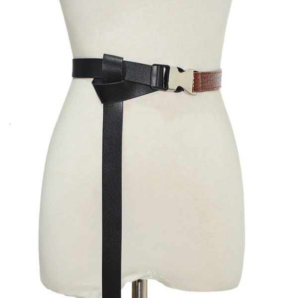 women's crocodile double color imitation leather belt, Black;brown
women's crocodile double color imitation leather belt, Black;brown