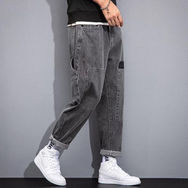 men's jeans straight-leg 2021 spring, summer and autumn fashion loose denim trousers student ankle pants, Blue
men's jeans straight-leg 2021 spring, summer and autumn fashion loose denim trousers student ankle pants, Blue