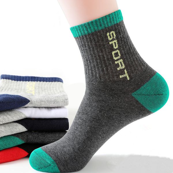 socks hosiery autumn sports autumn and winter socks for men, Black;white