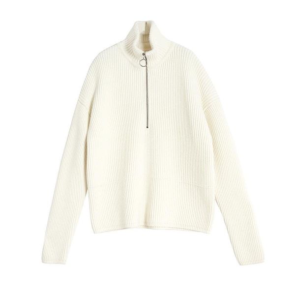 women's sweaters white pullover sweater women turtleneck zipper knitted long sleeve loose simple warm office lady fashion 2021 t688, White;black
women's sweaters white pullover sweater women turtleneck zipper knitted long sleeve loose simple warm office lady fashion 2021 t688, White;black