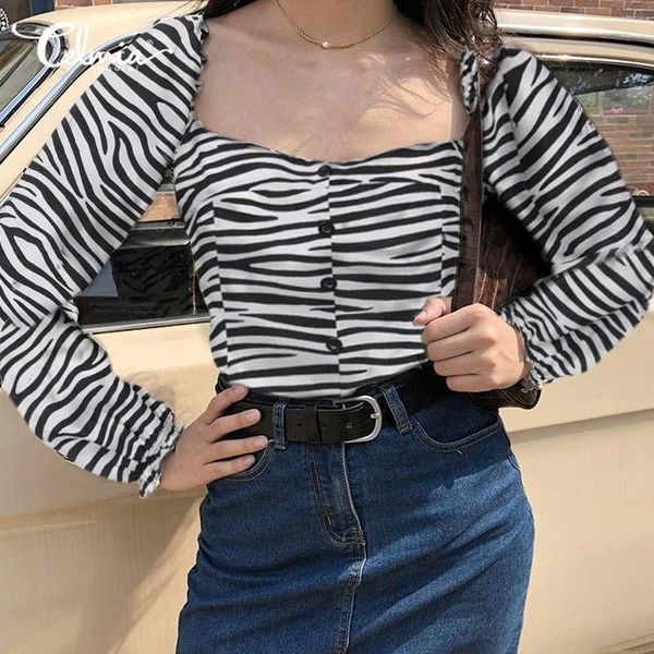 women's blouses & shirts long sleeve square collar tunic celmia women fashion zebra print office shirt casual plus size blusas femm, White
women's blouses & shirts long sleeve square collar tunic celmia women fashion zebra print office shirt casual plus size blusas femm, White