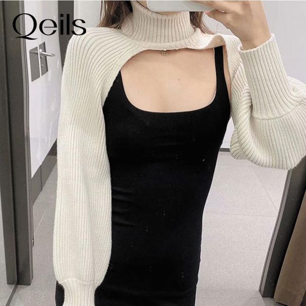 qeils casual women fashion arm warmers cropped cable knitted sweater vintage high neck long sleeve female pullovers chic, White;black
qeils casual women fashion arm warmers cropped cable knitted sweater vintage high neck long sleeve female pullovers chic, White;black