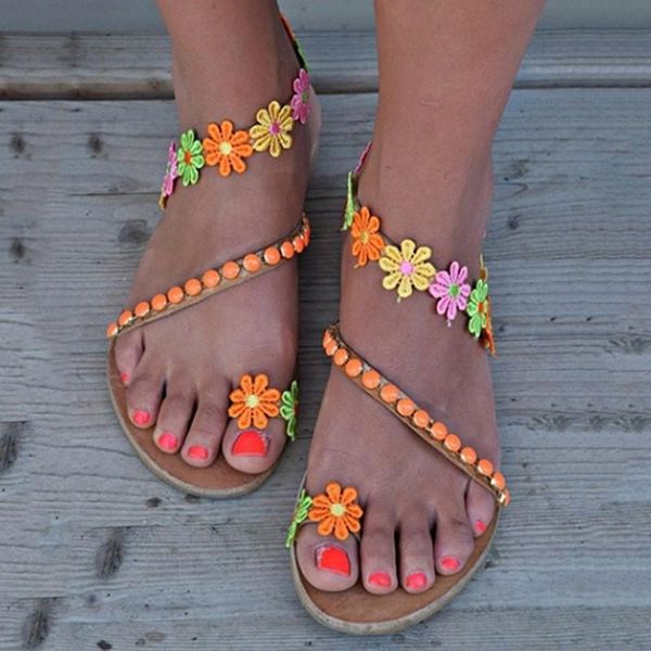 summer flat sandals sweet boho floral decoration sandals women beach sand holiday shoes leather flats plus size, Black
summer flat sandals sweet boho floral decoration sandals women beach sand holiday shoes leather flats plus size, Black