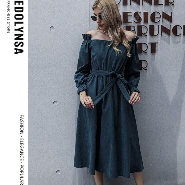 casual dresses 2021 slash neck elegant dress female natural solid women maxi autumn party long office lady y29, Black;gray
casual dresses 2021 slash neck elegant dress female natural solid women maxi autumn party long office lady y29, Black;gray