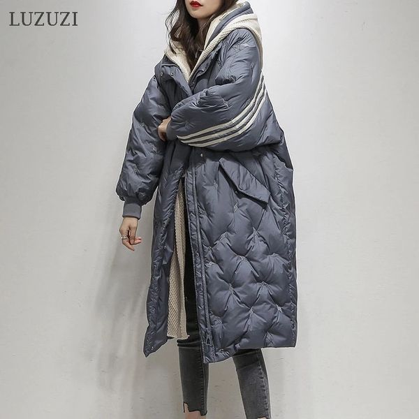 2021 blue hooded coat female winter new loose long warm down jacket korean knitted hat fake two women outwear vakd, Black
2021 blue hooded coat female winter new loose long warm down jacket korean knitted hat fake two women outwear vakd, Black